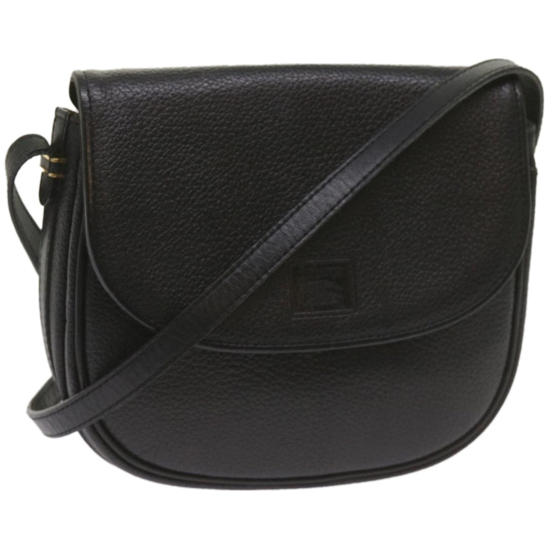 BurberrySs Shoulder Bag Leather Black Auth ep3585