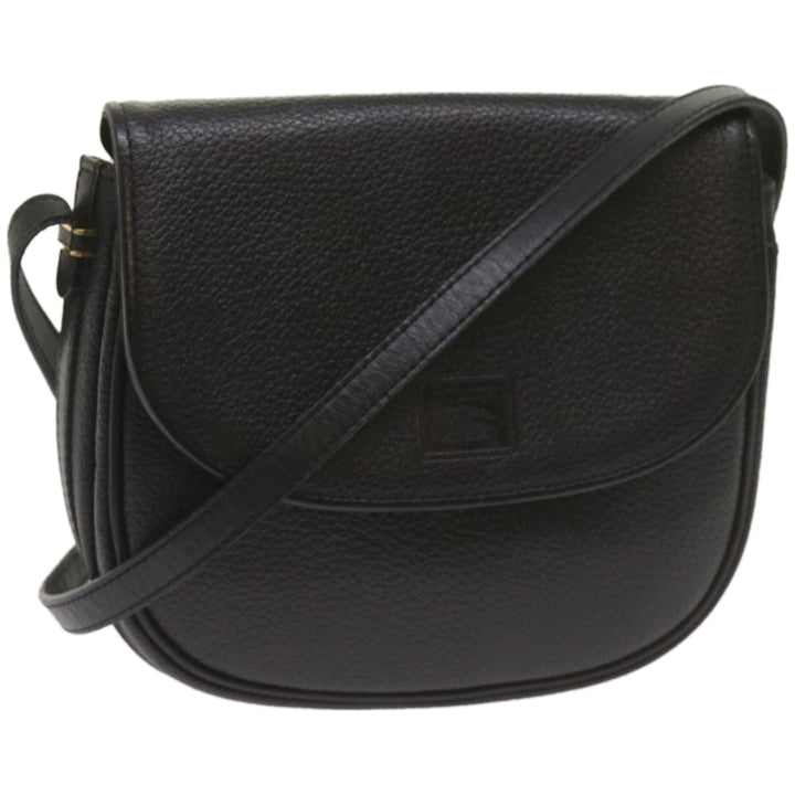 BurberrySs Shoulder Bag Leather Black Auth ep3585