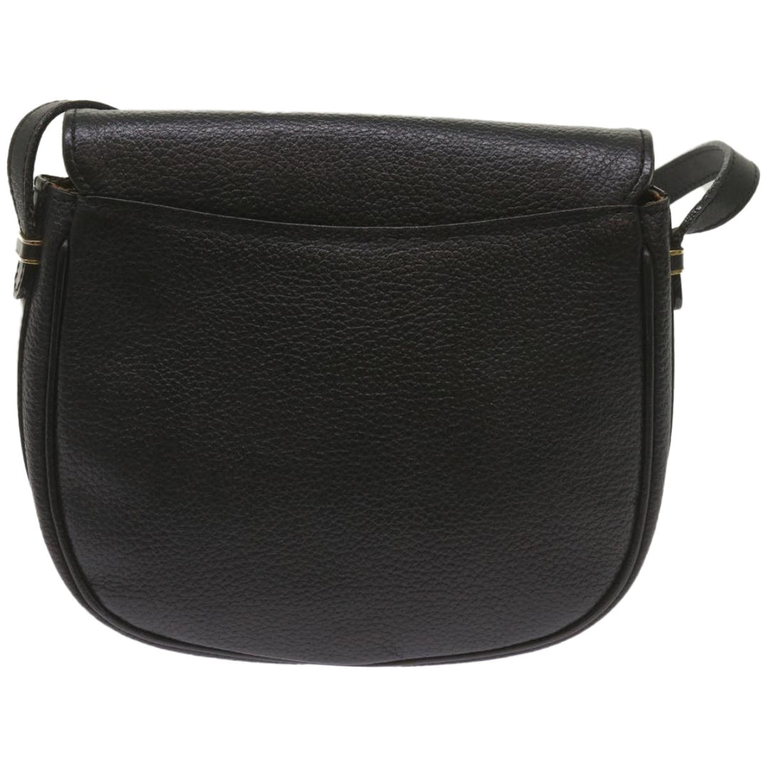 BurberrySs Shoulder Bag Leather Black Auth ep3585