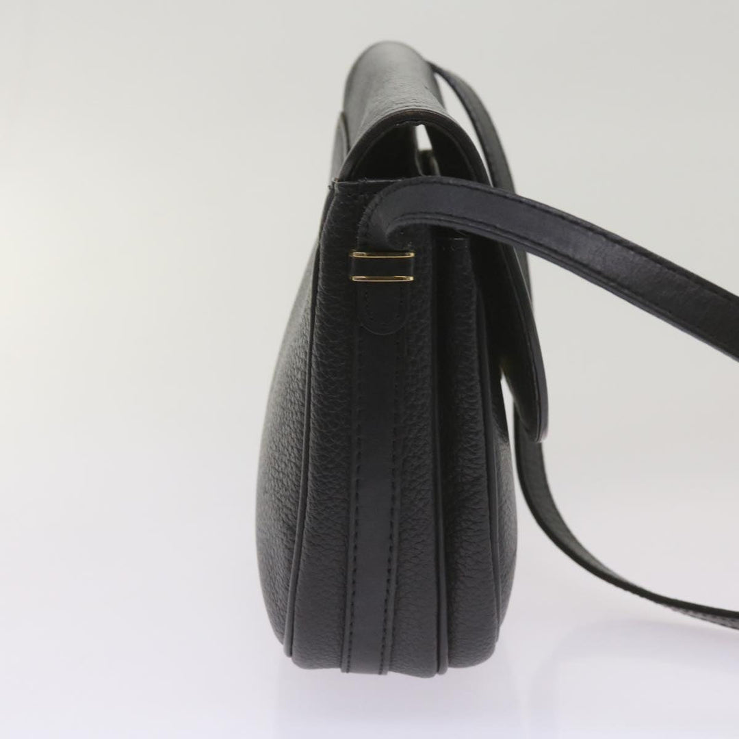 BurberrySs Shoulder Bag Leather Black Auth ep3585