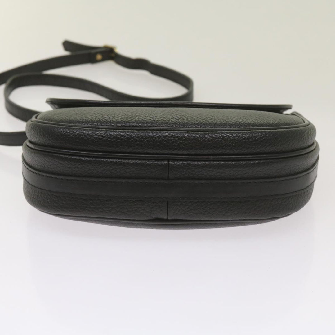 BurberrySs Shoulder Bag Leather Black Auth ep3585