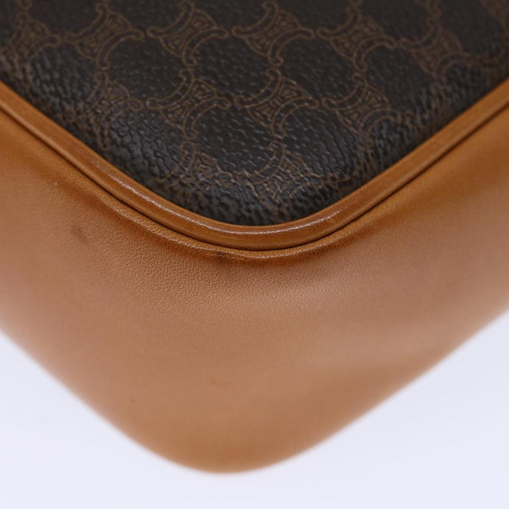 Celine Macadam Canvas Hand Bag PVC Brown Auth ep3632