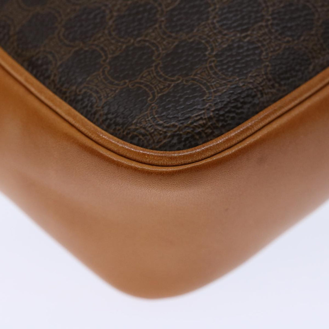 Celine Macadam Canvas Hand Bag PVC Brown Auth ep3632