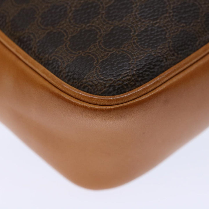 Celine Macadam Canvas Hand Bag PVC Brown Auth ep3632
