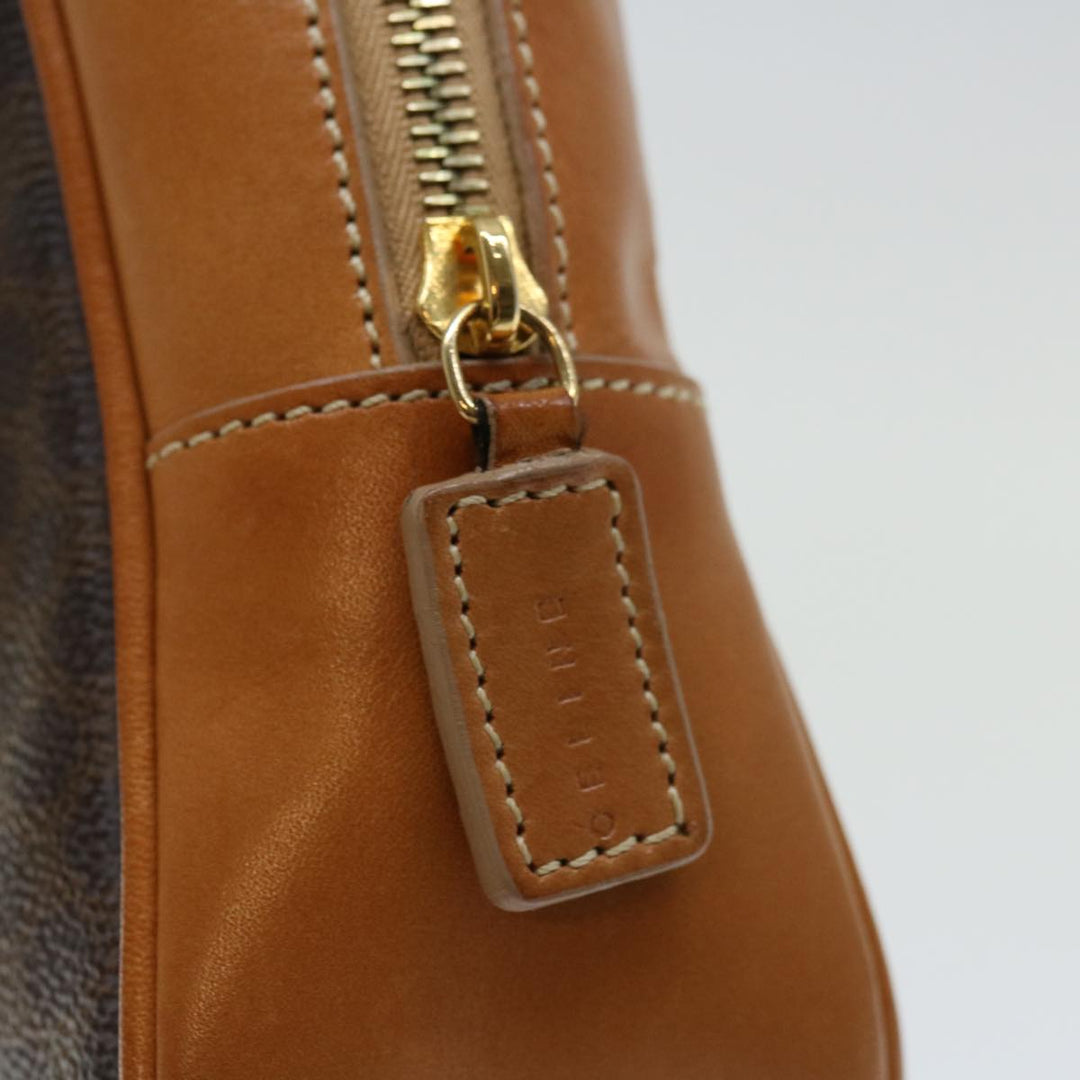 Celine Macadam Canvas Hand Bag PVC Brown Auth ep3632