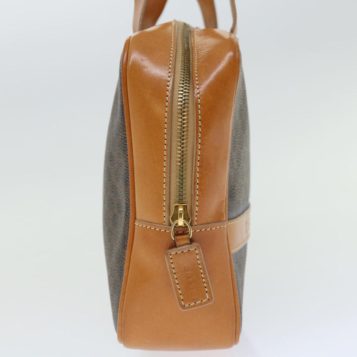 Celine Macadam Canvas Hand Bag PVC Brown Auth ep3632