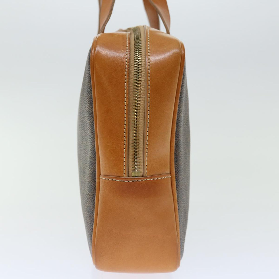 Celine Macadam Canvas Hand Bag PVC Brown Auth ep3632