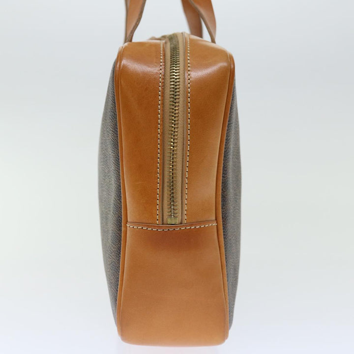 Celine Macadam Canvas Hand Bag PVC Brown Auth ep3632