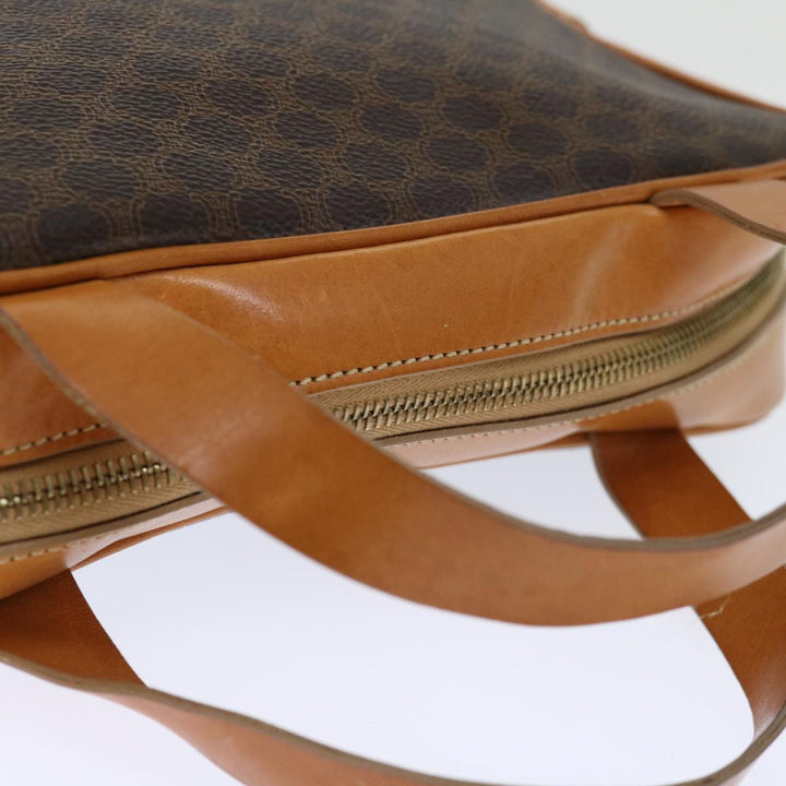 Celine Macadam Canvas Hand Bag PVC Brown Auth ep3632