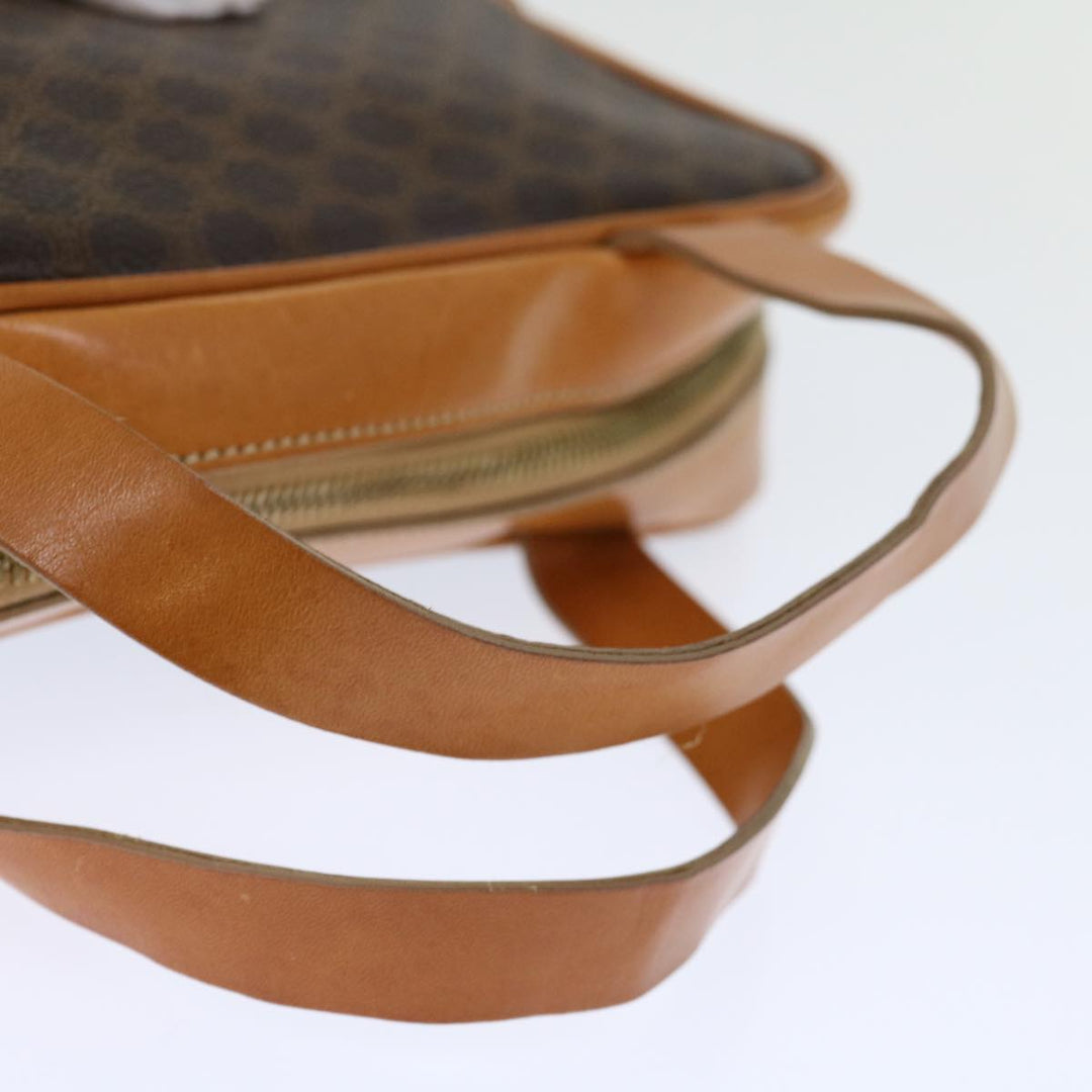 Celine Macadam Canvas Hand Bag PVC Brown Auth ep3632