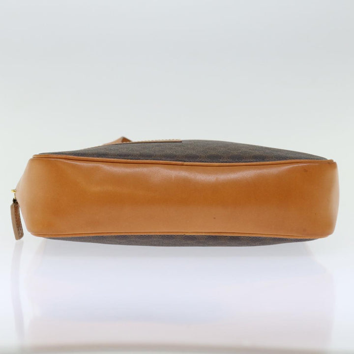 Celine Macadam Canvas Hand Bag PVC Brown Auth ep3632