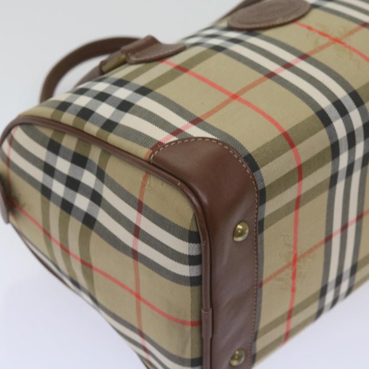 BurberrySs Nova Check Boston Bag Canvas Beige Auth ep3638