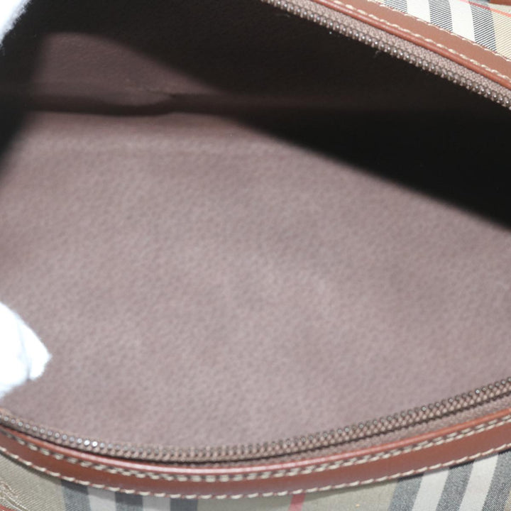 BurberrySs Nova Check Boston Bag Canvas Beige Auth ep3638