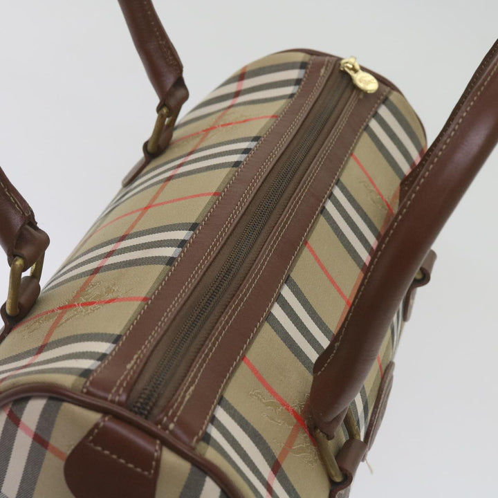 BurberrySs Nova Check Boston Bag Canvas Beige Auth ep3638