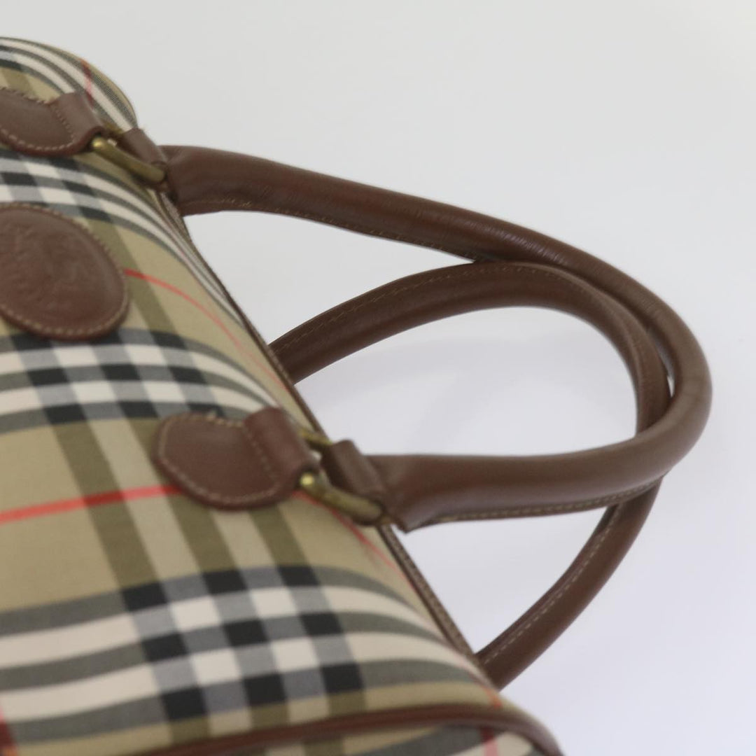 BurberrySs Nova Check Boston Bag Canvas Beige Auth ep3638