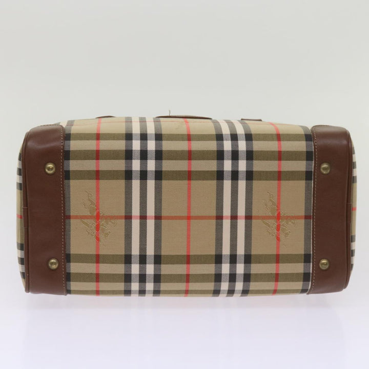 BurberrySs Nova Check Boston Bag Canvas Beige Auth ep3638