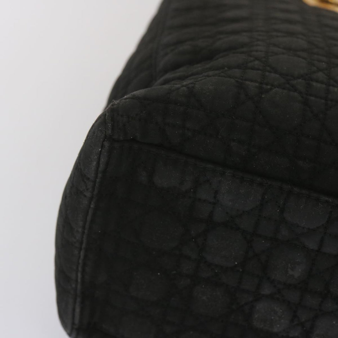 CHRISTIAN Top quality Dior Lady Top quality Dior Hand Bag Nylon Black Auth ep3697