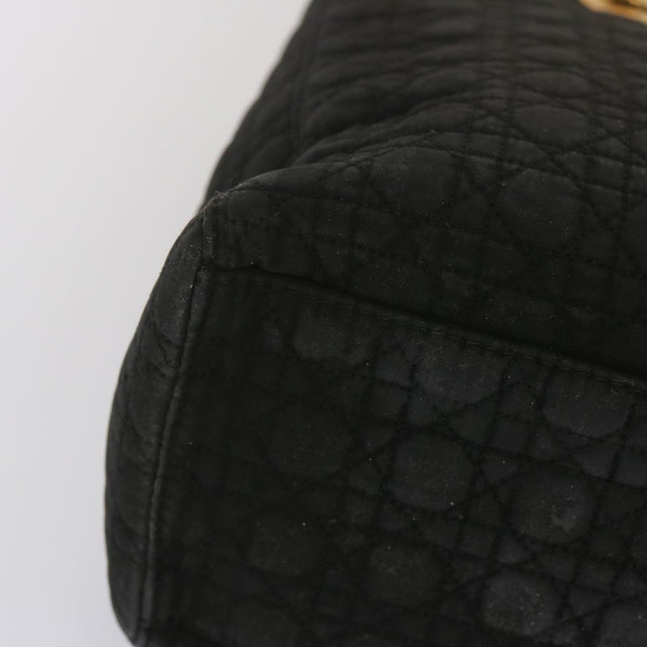 CHRISTIAN Top quality Dior Lady Top quality Dior Hand Bag Nylon Black Auth ep3697