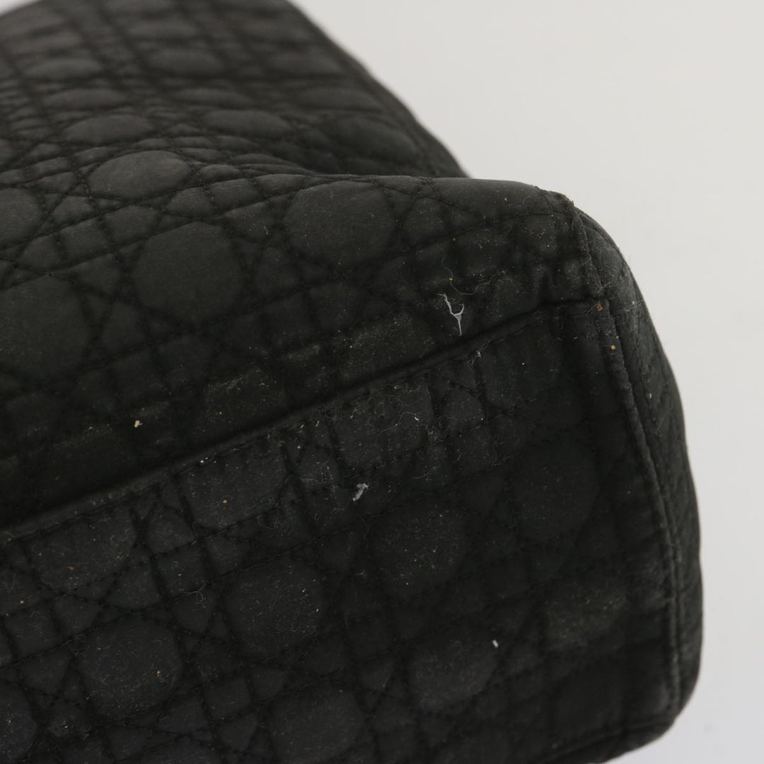 CHRISTIAN Top quality Dior Lady Top quality Dior Hand Bag Nylon Black Auth ep3697