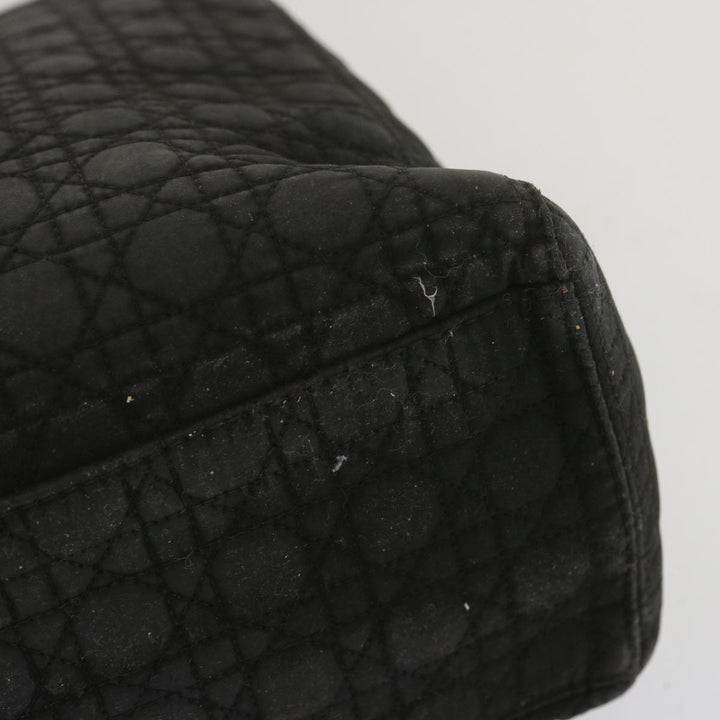 CHRISTIAN Top quality Dior Lady Top quality Dior Hand Bag Nylon Black Auth ep3697