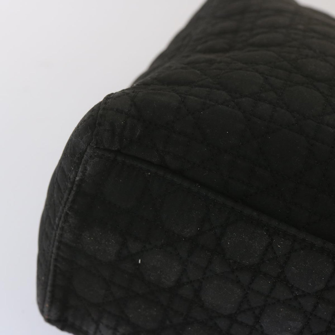 CHRISTIAN Top quality Dior Lady Top quality Dior Hand Bag Nylon Black Auth ep3697