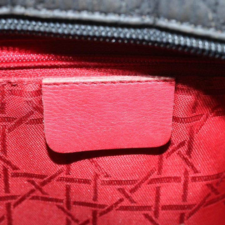 CHRISTIAN Top quality Dior Lady Top quality Dior Hand Bag Nylon Black Auth ep3697