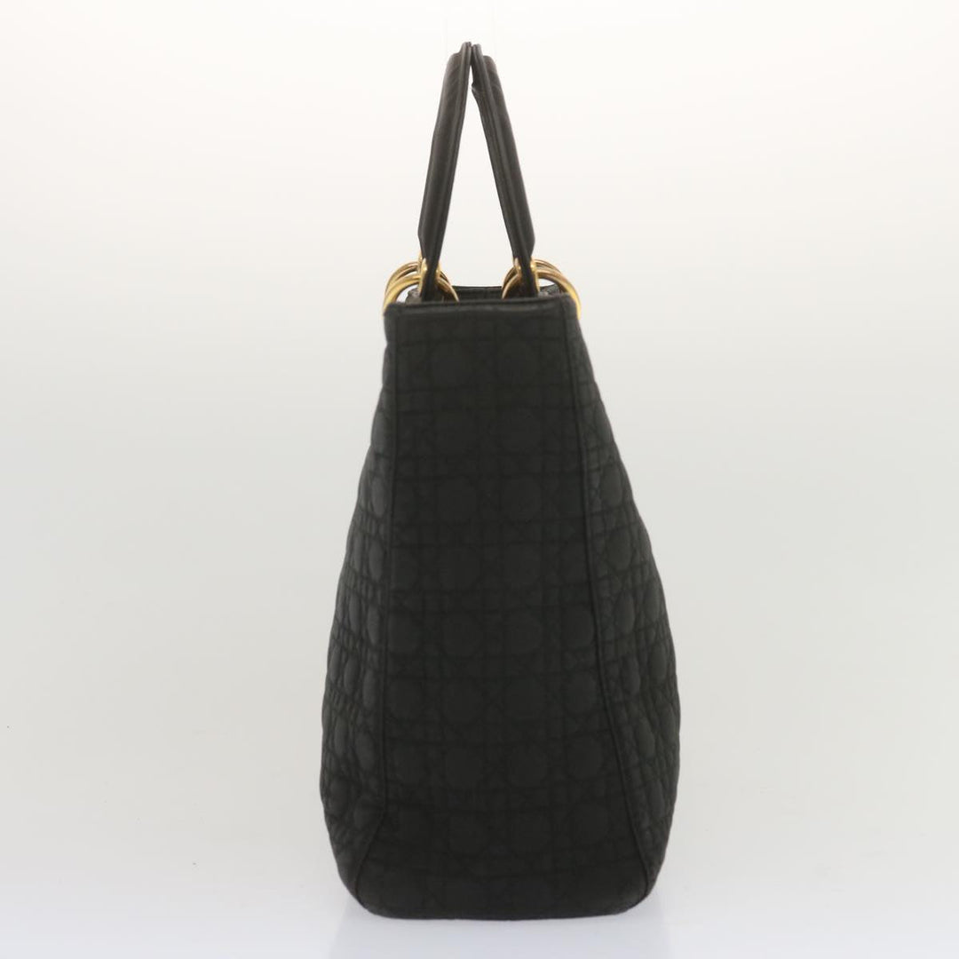 CHRISTIAN Top quality Dior Lady Top quality Dior Hand Bag Nylon Black Auth ep3697
