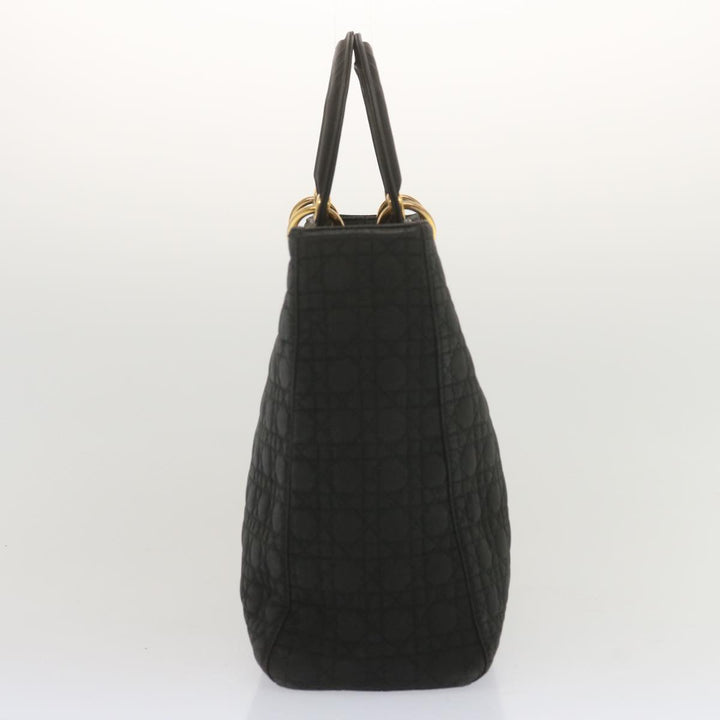 CHRISTIAN Top quality Dior Lady Top quality Dior Hand Bag Nylon Black Auth ep3697