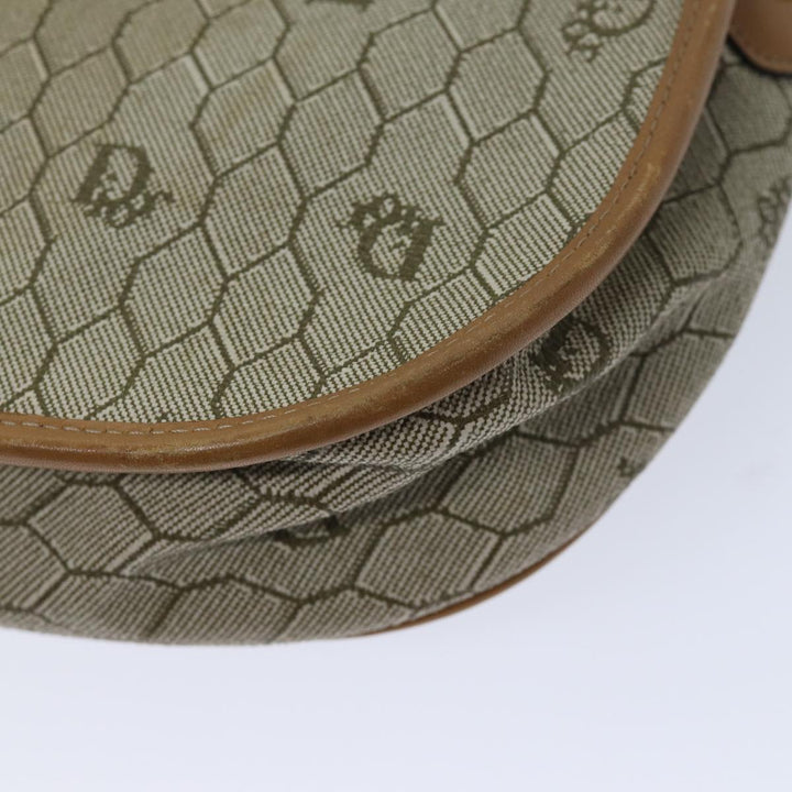 CHRISTIAN Top quality Dior Honeycomb Canvas Shoulder Bag PVC Leather Beige Auth ep3713