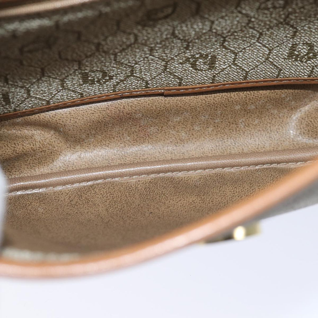 CHRISTIAN Top quality Dior Honeycomb Canvas Shoulder Bag PVC Leather Beige Auth ep3713