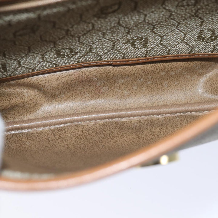 CHRISTIAN Top quality Dior Honeycomb Canvas Shoulder Bag PVC Leather Beige Auth ep3713