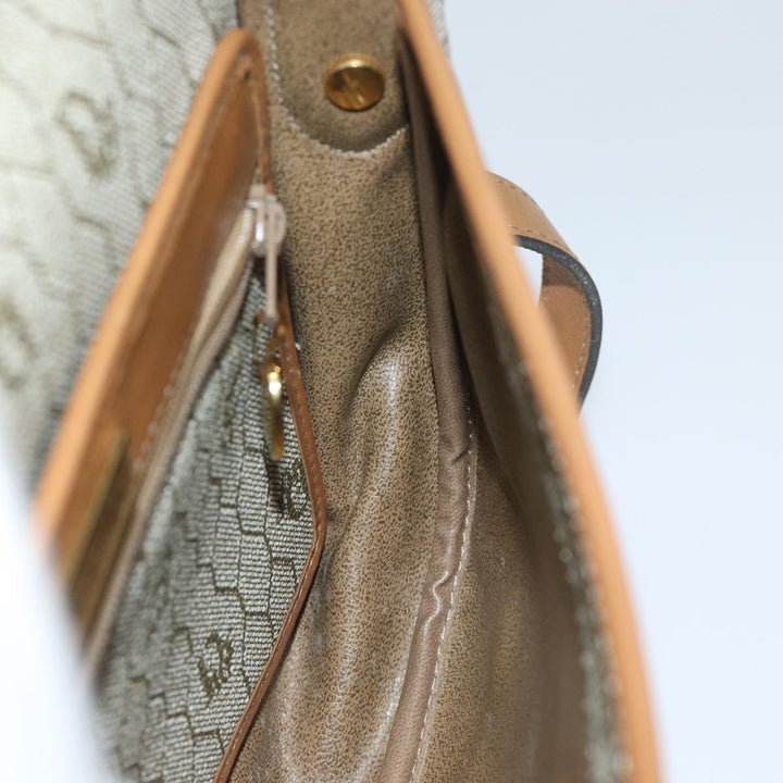 CHRISTIAN Top quality Dior Honeycomb Canvas Shoulder Bag PVC Leather Beige Auth ep3713