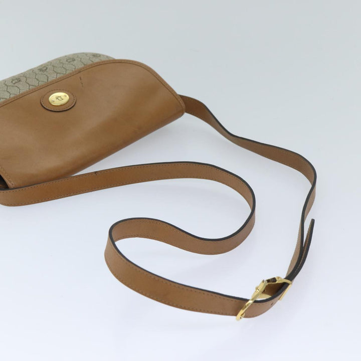 CHRISTIAN Top quality Dior Honeycomb Canvas Shoulder Bag PVC Leather Beige Auth ep3713