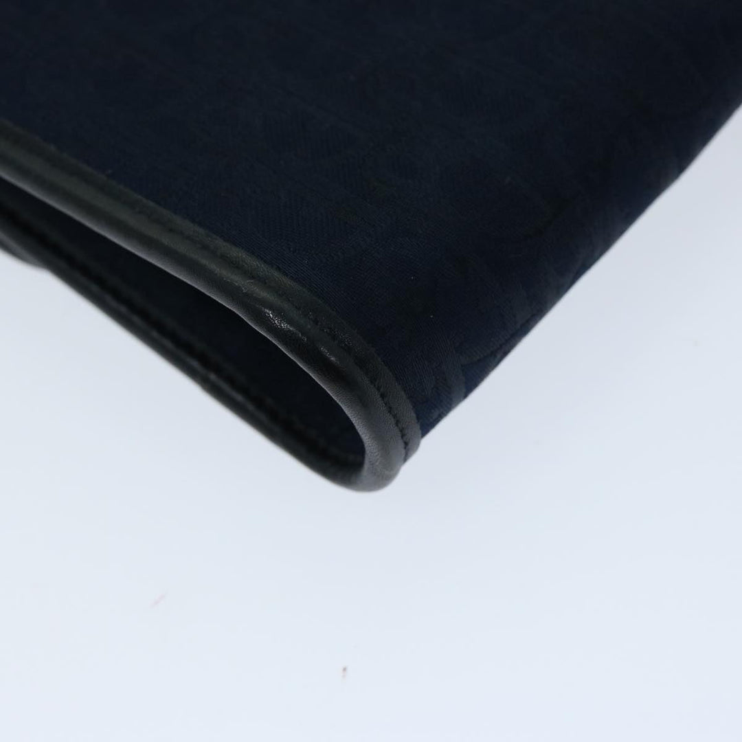 CHRISTIAN Top quality Dior Trotter Canvas Chain Shoulder Bag Navy Auth ep3714
