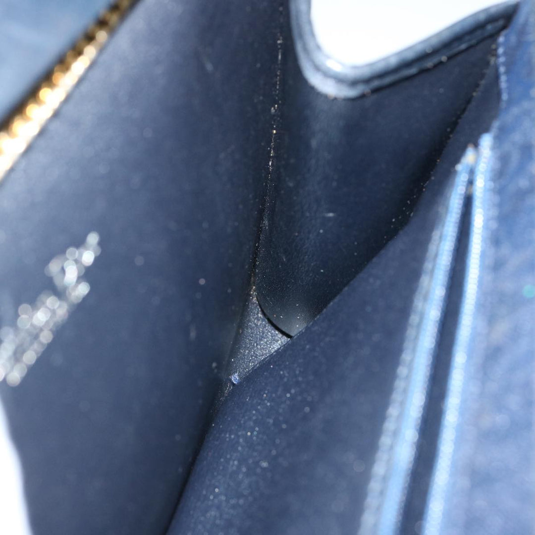 CHRISTIAN Top quality Dior Trotter Canvas Chain Shoulder Bag Navy Auth ep3714