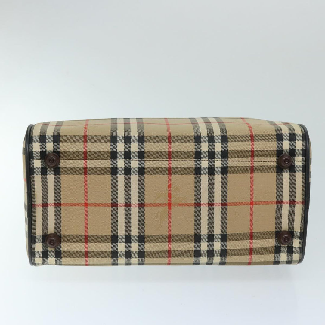 BurberrySs Nova Check Hand Bag Canvas Beige Auth ep3738