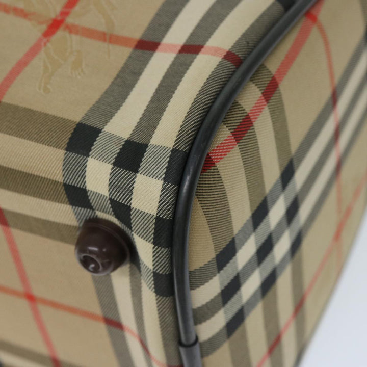 BurberrySs Nova Check Hand Bag Canvas Beige Auth ep3738