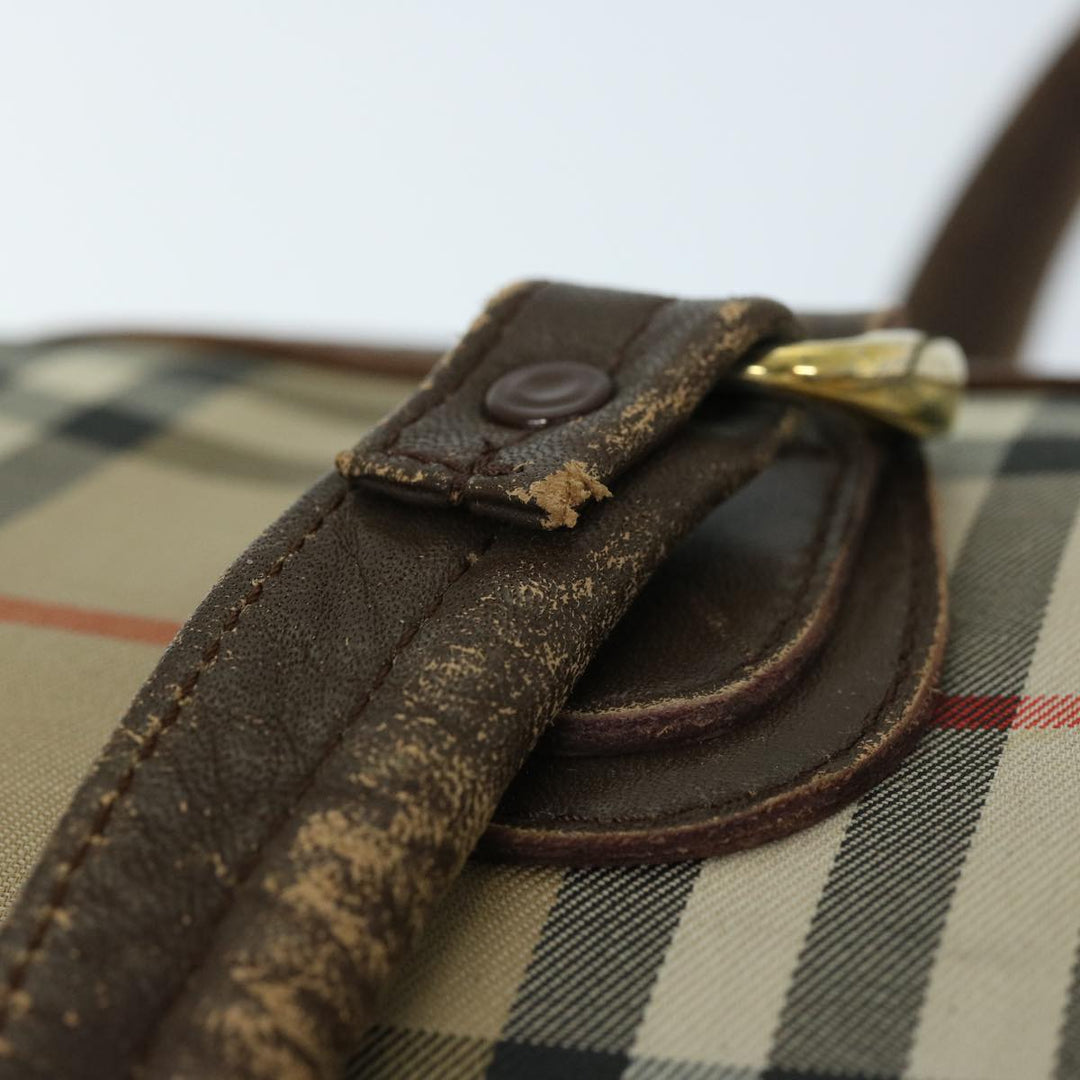 BurberrySs Nova Check Hand Bag Canvas Beige Auth ep3738