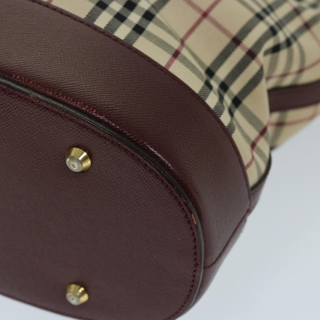 Burberry Nova Check Tote Bag Canvas Beige Auth ep3741