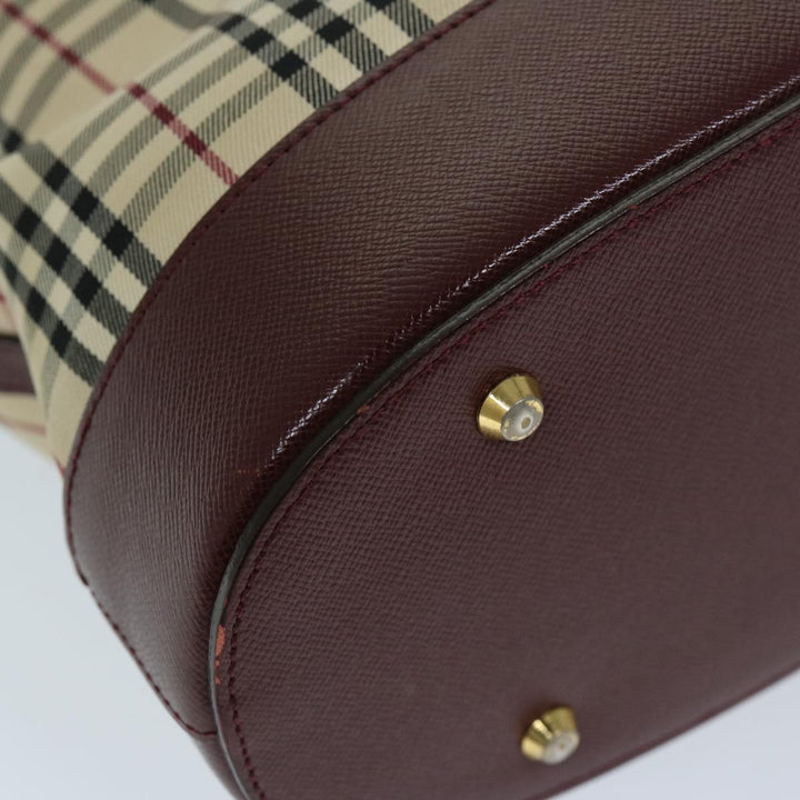Burberry Nova Check Tote Bag Canvas Beige Auth ep3741