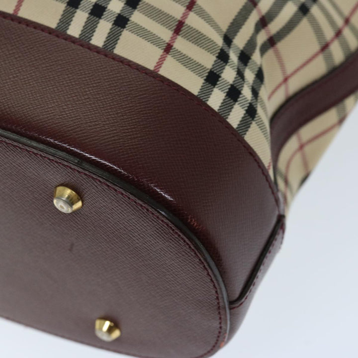 Burberry Nova Check Tote Bag Canvas Beige Auth ep3741