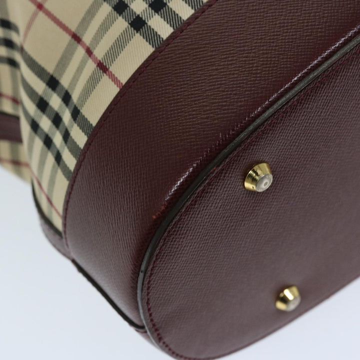 Burberry Nova Check Tote Bag Canvas Beige Auth ep3741