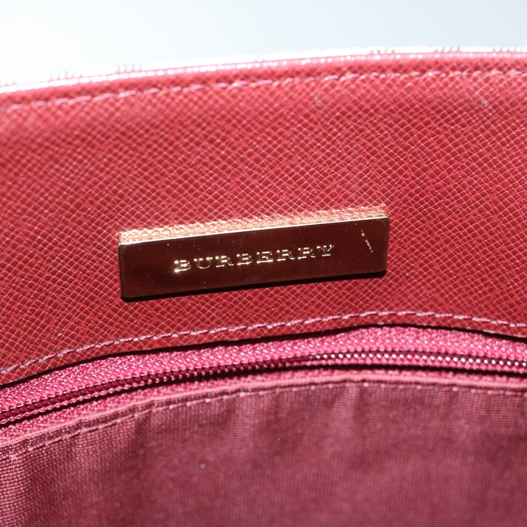 Burberry Nova Check Tote Bag Canvas Beige Auth ep3741