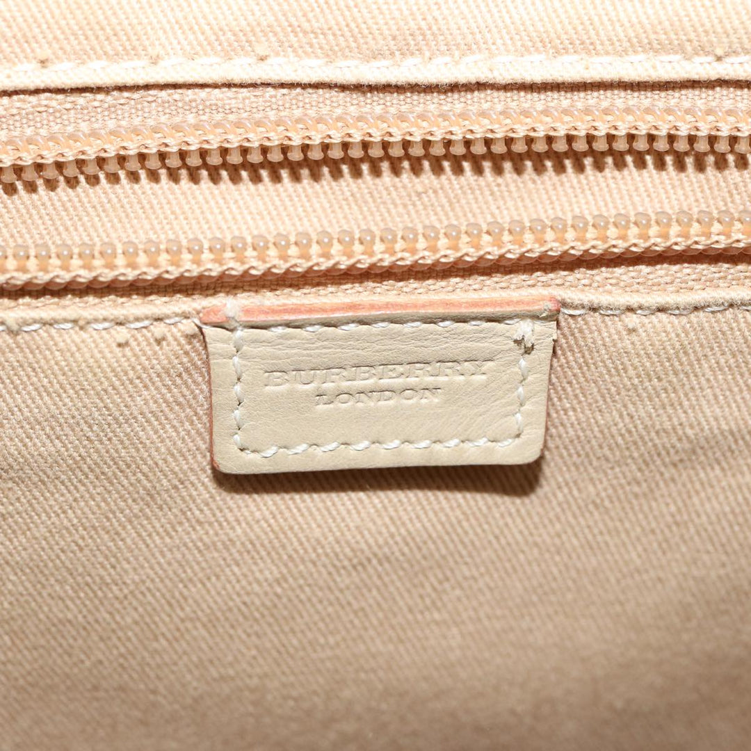 BURBERRY Nova Check Hand Bag Canvas Beige Auth ep3743