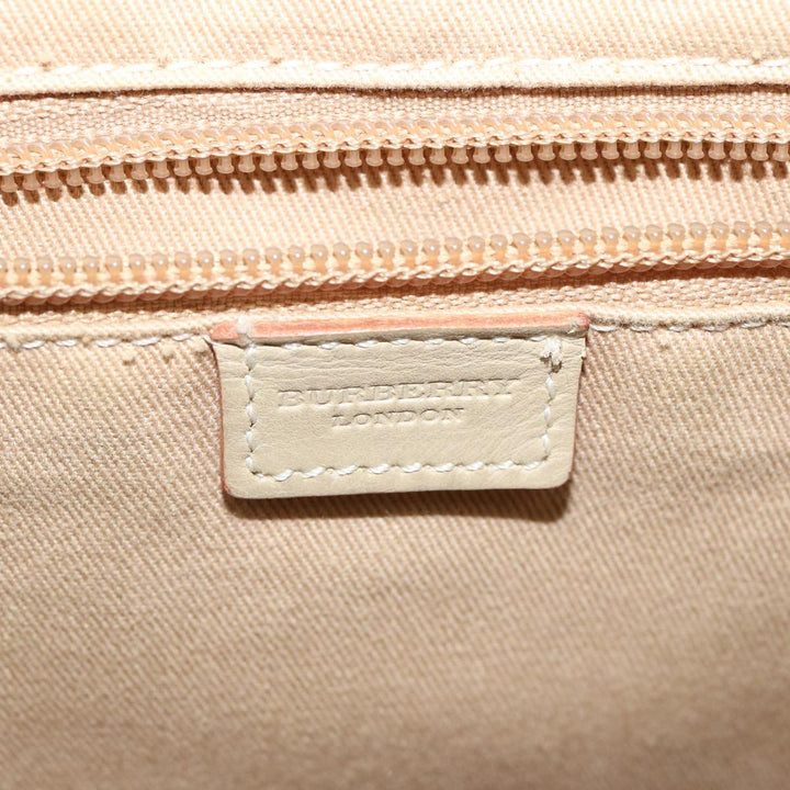 BURBERRY Nova Check Hand Bag Canvas Beige Auth ep3743