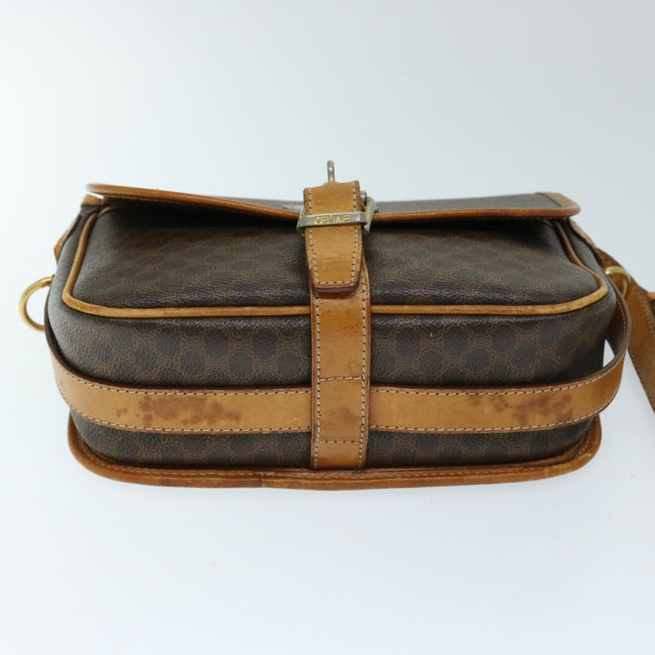 Celine Macadam Canvas Shoulder Bag PVC Brown Auth ep3765