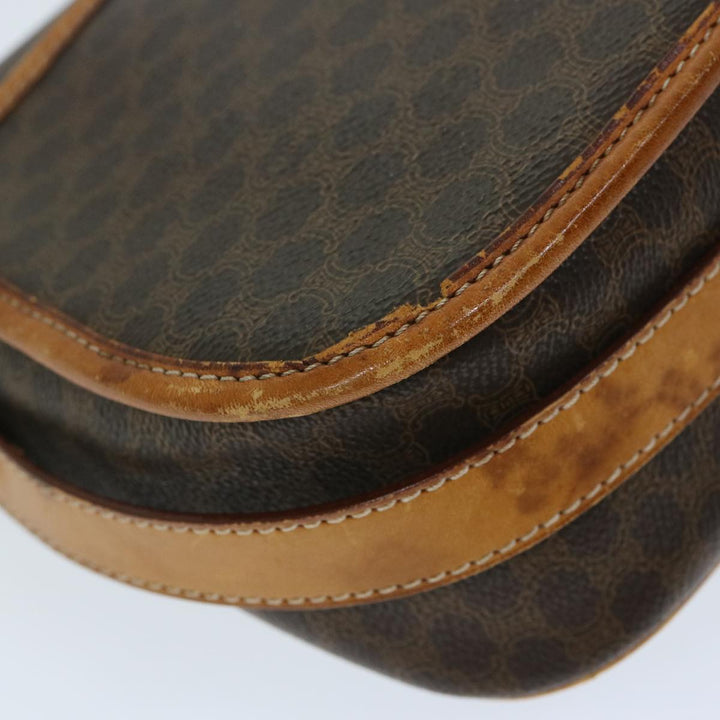 Celine Macadam Canvas Shoulder Bag PVC Brown Auth ep3765