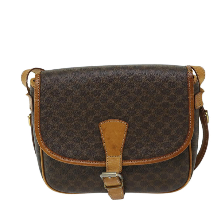 Celine Macadam Canvas Shoulder Bag PVC Brown Auth ep3765