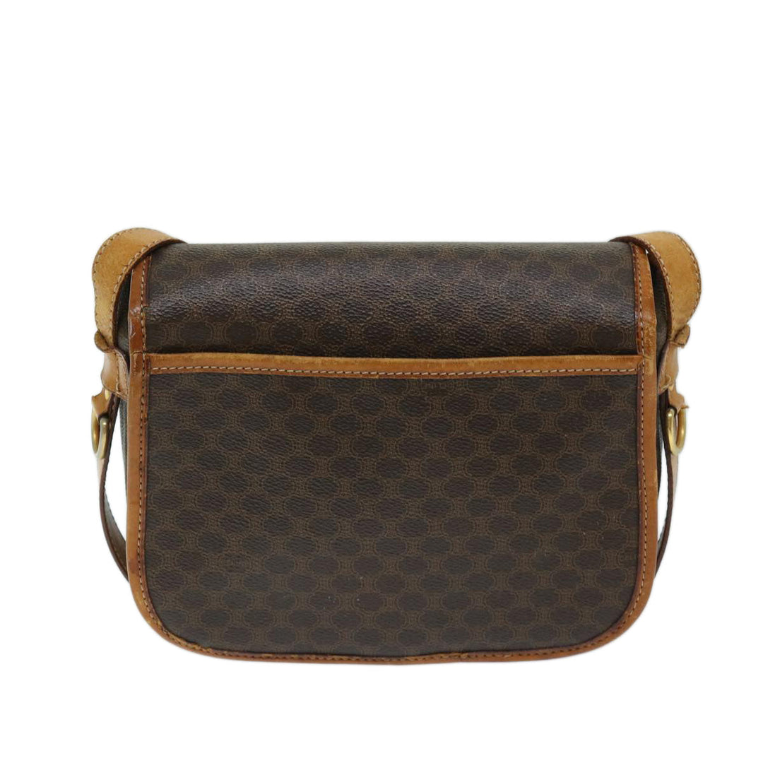 Celine Macadam Canvas Shoulder Bag PVC Brown Auth ep3765