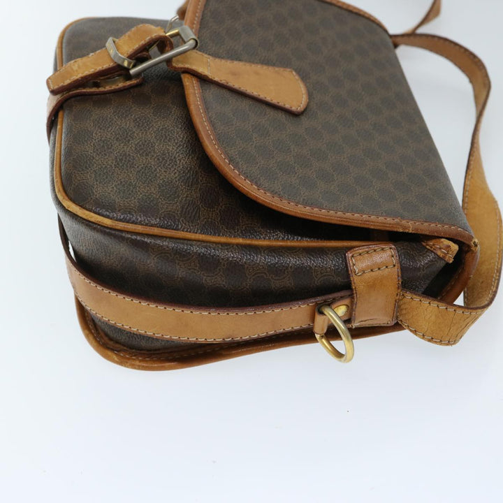 Celine Macadam Canvas Shoulder Bag PVC Brown Auth ep3765